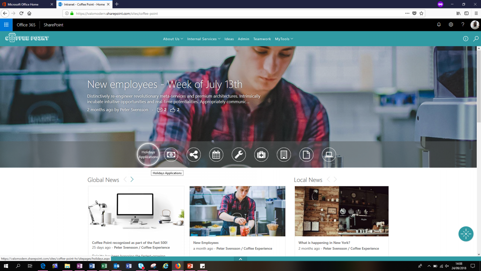 valo intranet screenshot