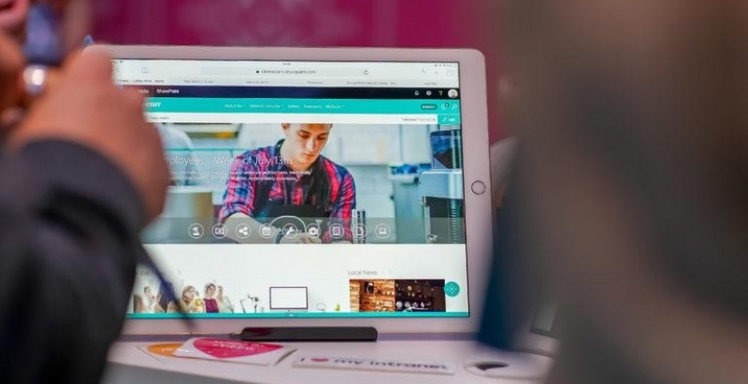 scherm met sharepoint op