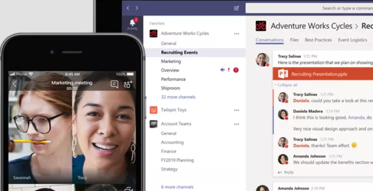 scherm met Microsoft teams op