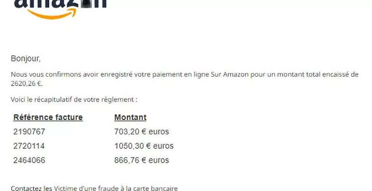 Phishing mail amazon